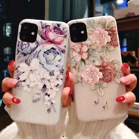 3D Flower Silicon Phone Case For iPhone