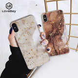 Lovable Phone Case For iPhone (Gold Foil Glitter Marble)