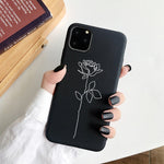 Love Couple Rose Soft Case For iPhone