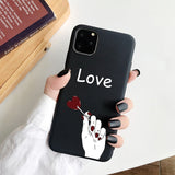 Love Couple Rose Soft Case For iPhone